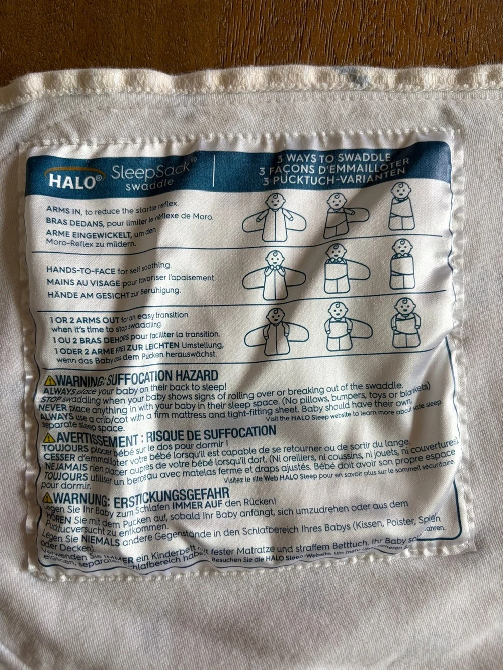 Halo Cream & Light Blue Floral Zip Sleep Sack for Infants